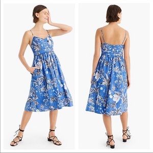 NWT LINEN SPAGHETTI-STRAP TEA DRESS